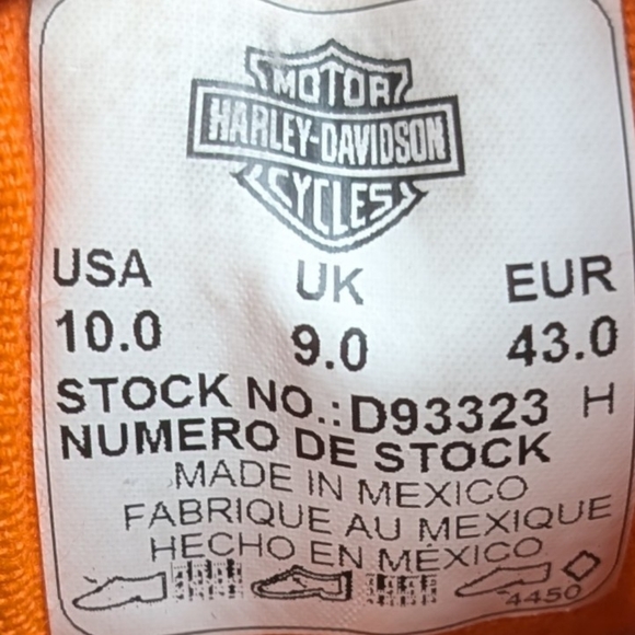 Harley Davidson Canvas Black Orange Sneakers Tennis Shoes Men's Size 10 H-D - Picture 14 of 14
